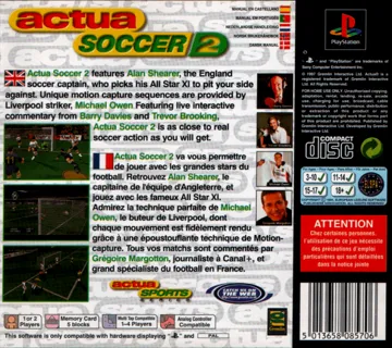 Actua Soccer 2 (EU) box cover back
